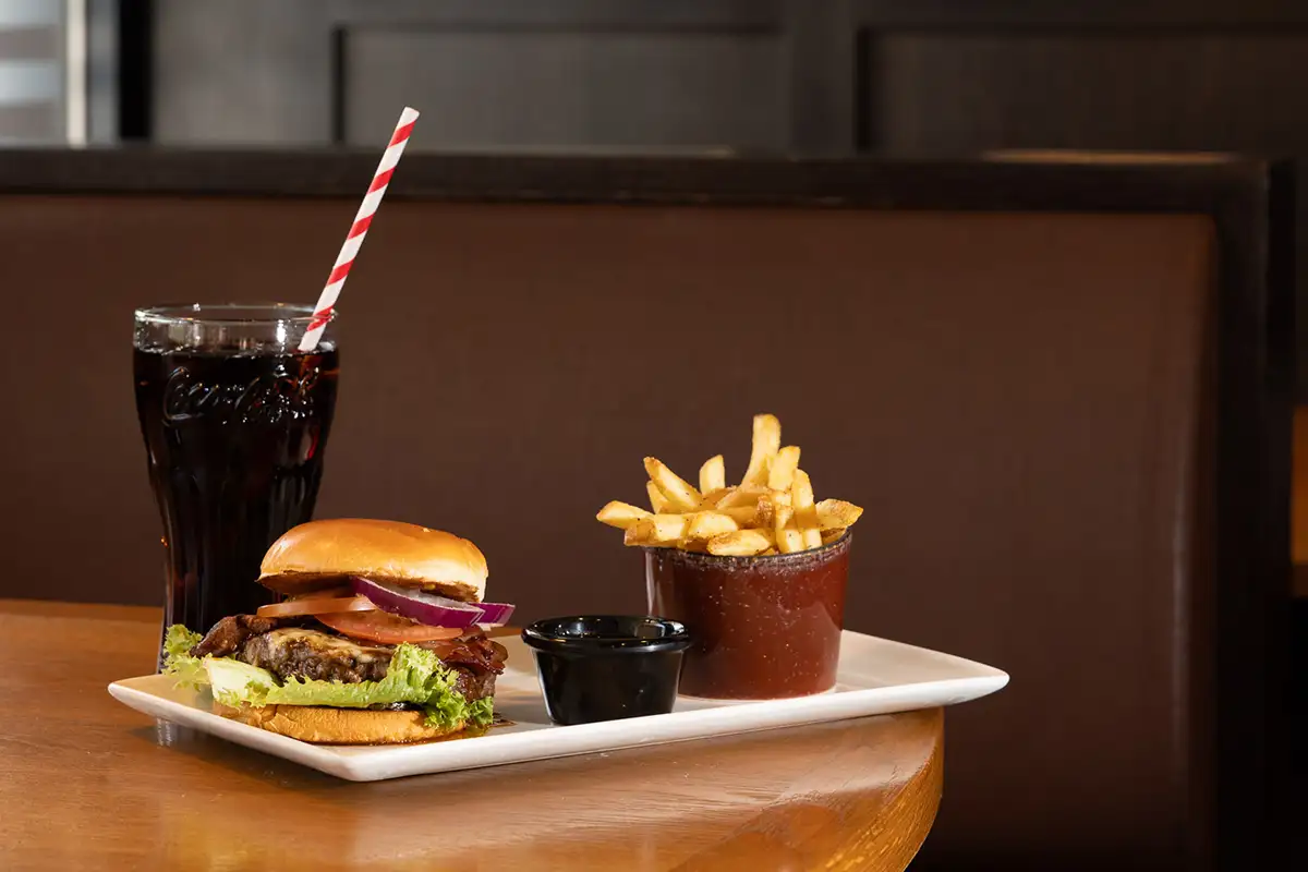 TGI Fridays burger and frites