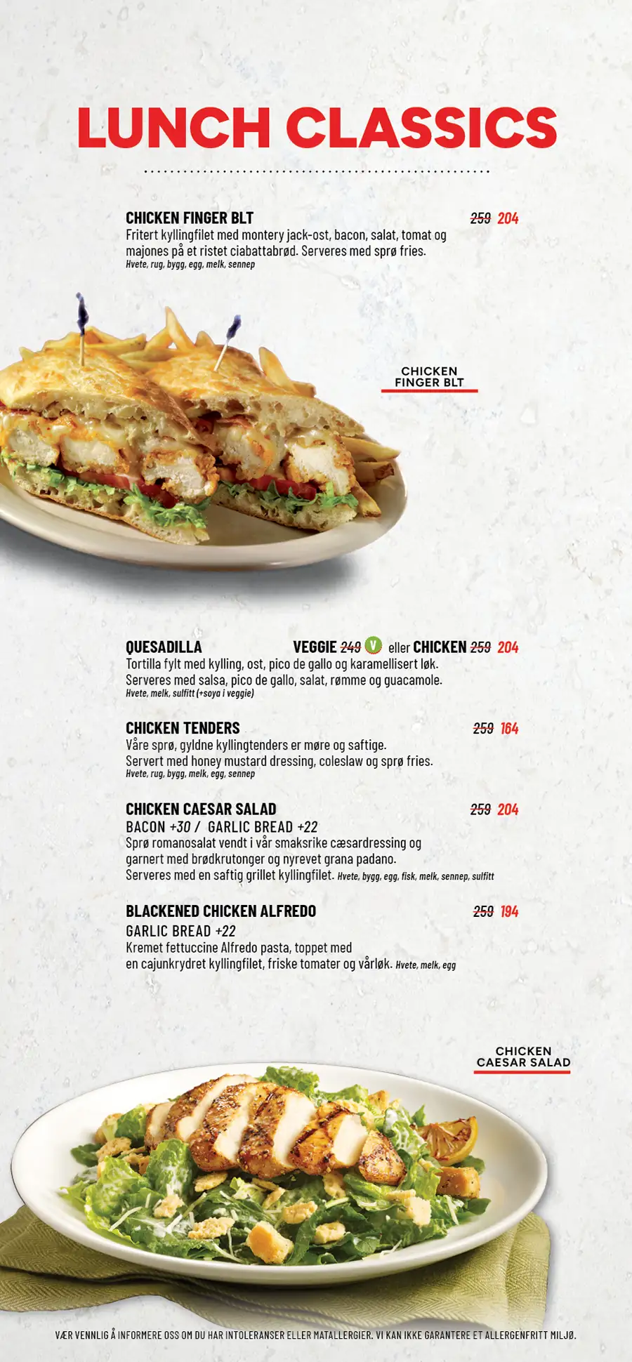 TGI Fridays lunch menu 260123 1-2